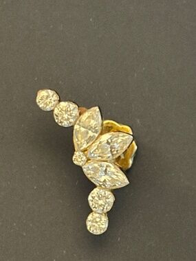 Maria Tash Invisible Set Diamond Lotus Garland Threaded Stud Earring